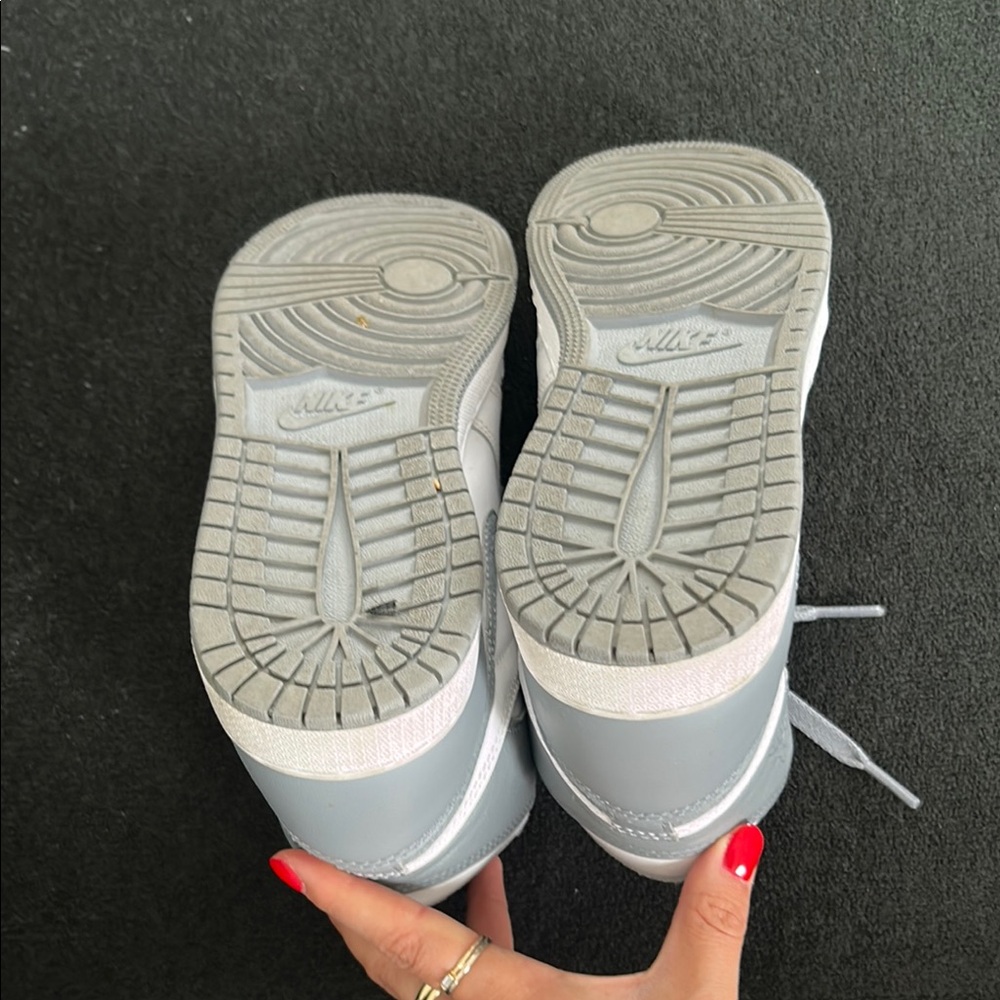 Nike Air Jordan High-Top Sneakers in Gray and White - Picture 7 of 8